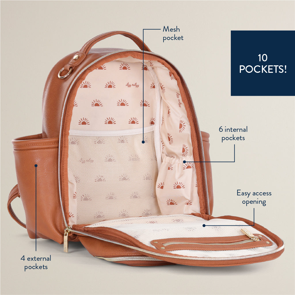 Itzy Mini Plus Diaper Bag Diaper Bag ItzyRitzy Cognac