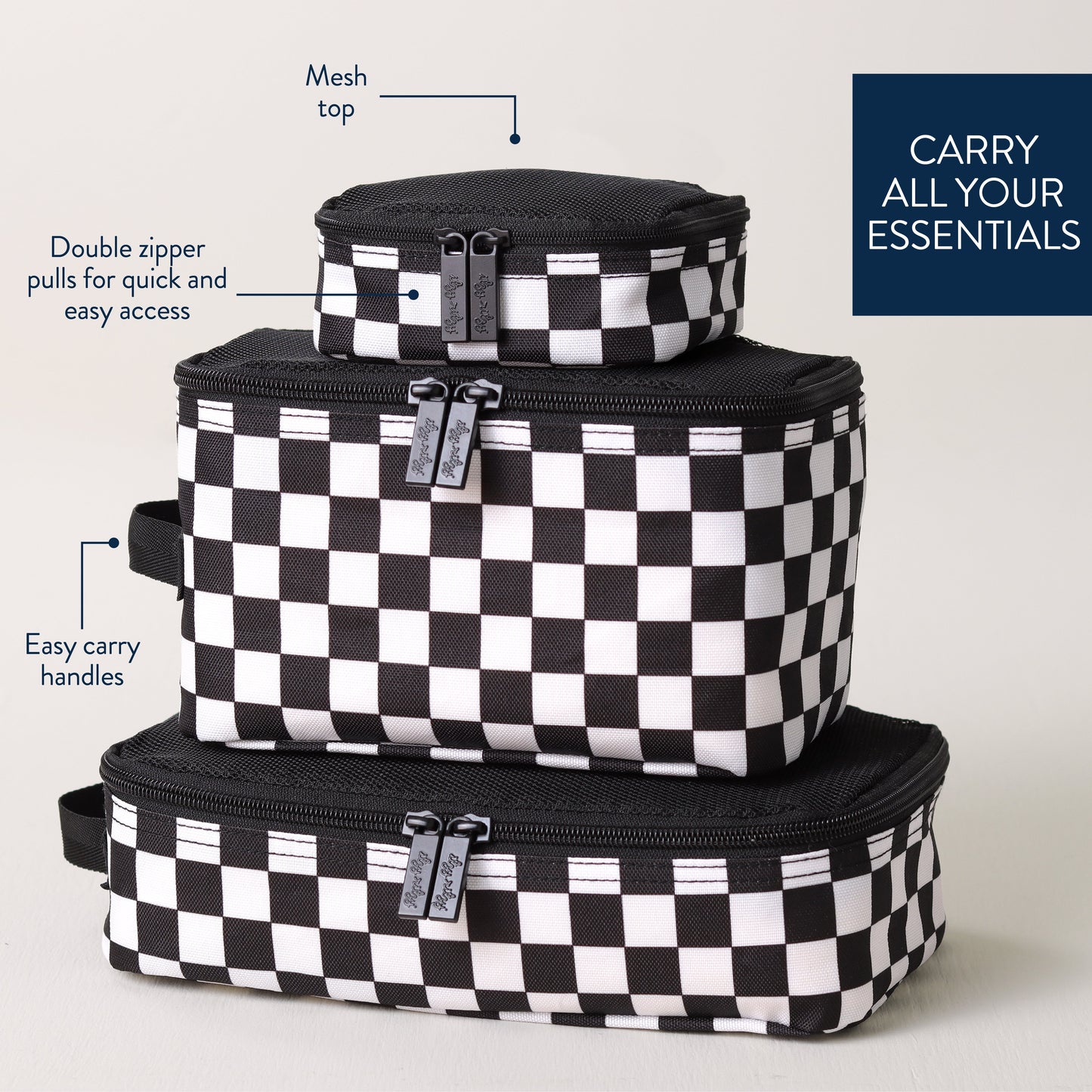 Pack Like A Boss™ Packing Cubes Diaper Bag Accessories Itzy Ritzy Black and White Checkerboard
