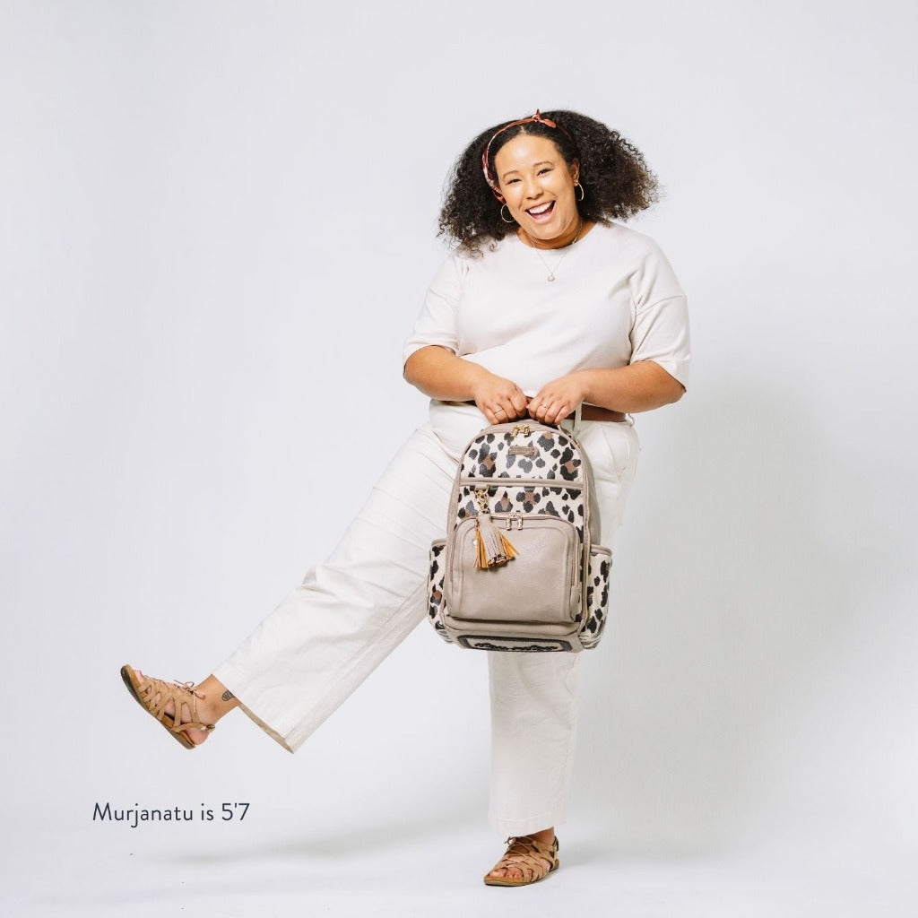 Boss Plus Large Diaper Bag Backpack Diaper Bag Itzy Ritzy Leopard