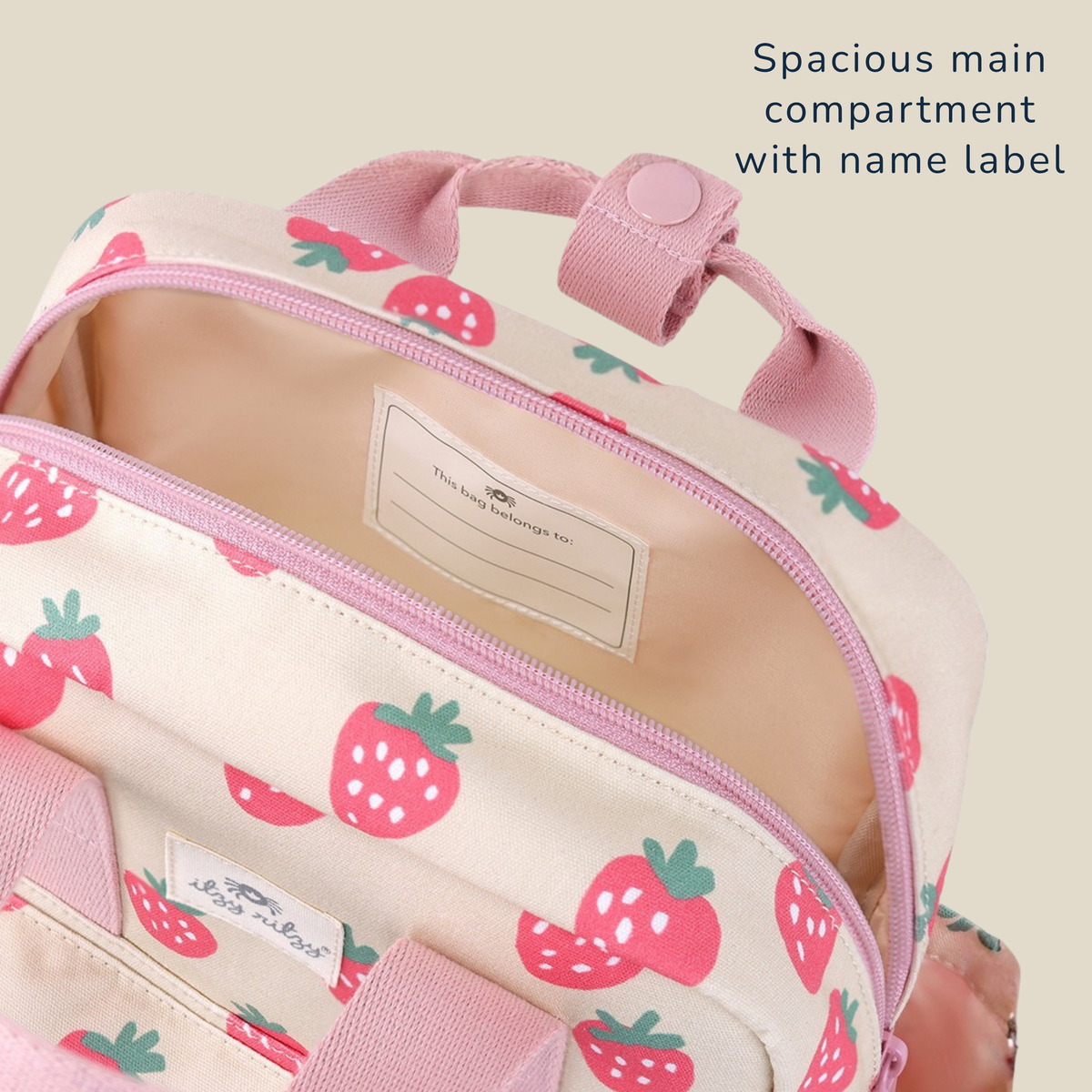 Itzy Bitzy Bag Toddler Nursery Backpack Strawberry Cream