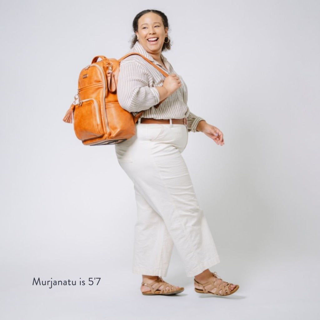 Boss Plus Large Diaper Bag Backpack Diaper Bag Itzy Ritzy Cognac