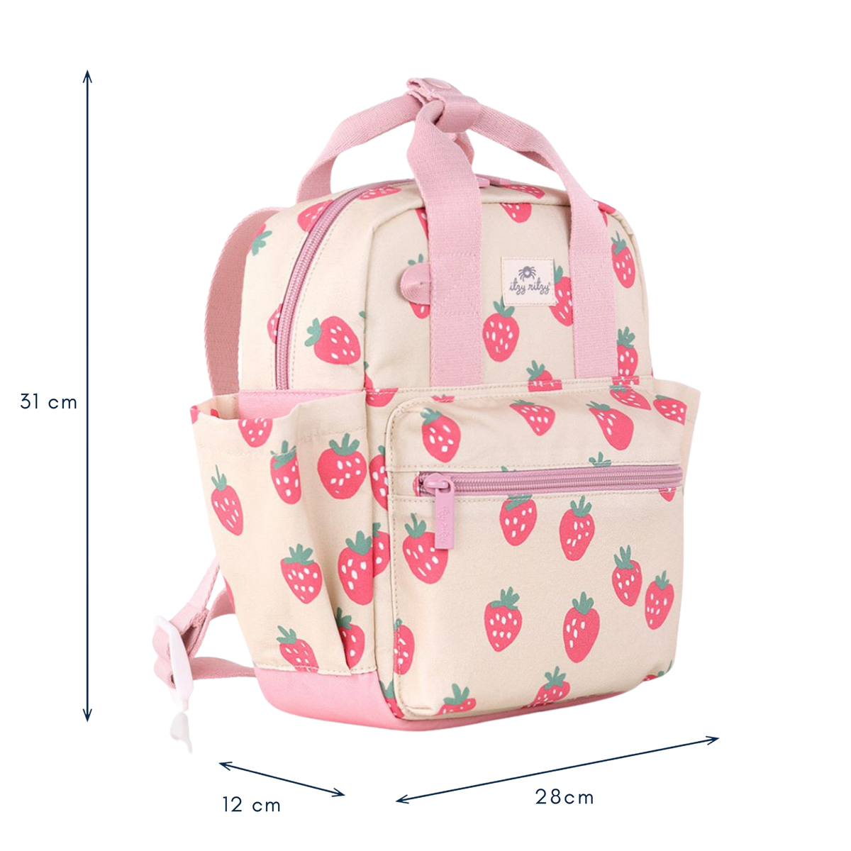 Itzy Bitzy Bag Toddler Nursery Backpack Strawberry Cream