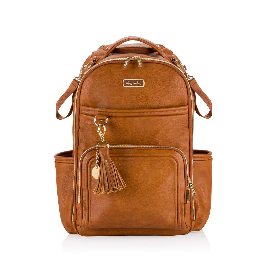 Boss Plus Large Diaper Bag Backpack Diaper Bag Itzy Ritzy Cognac 