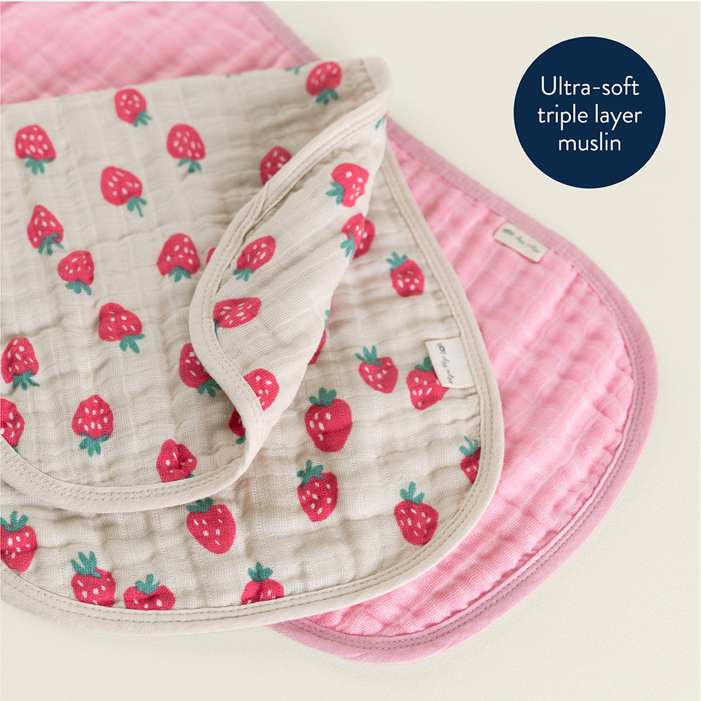 Itzy Burp Cloths Strawberries Cream
