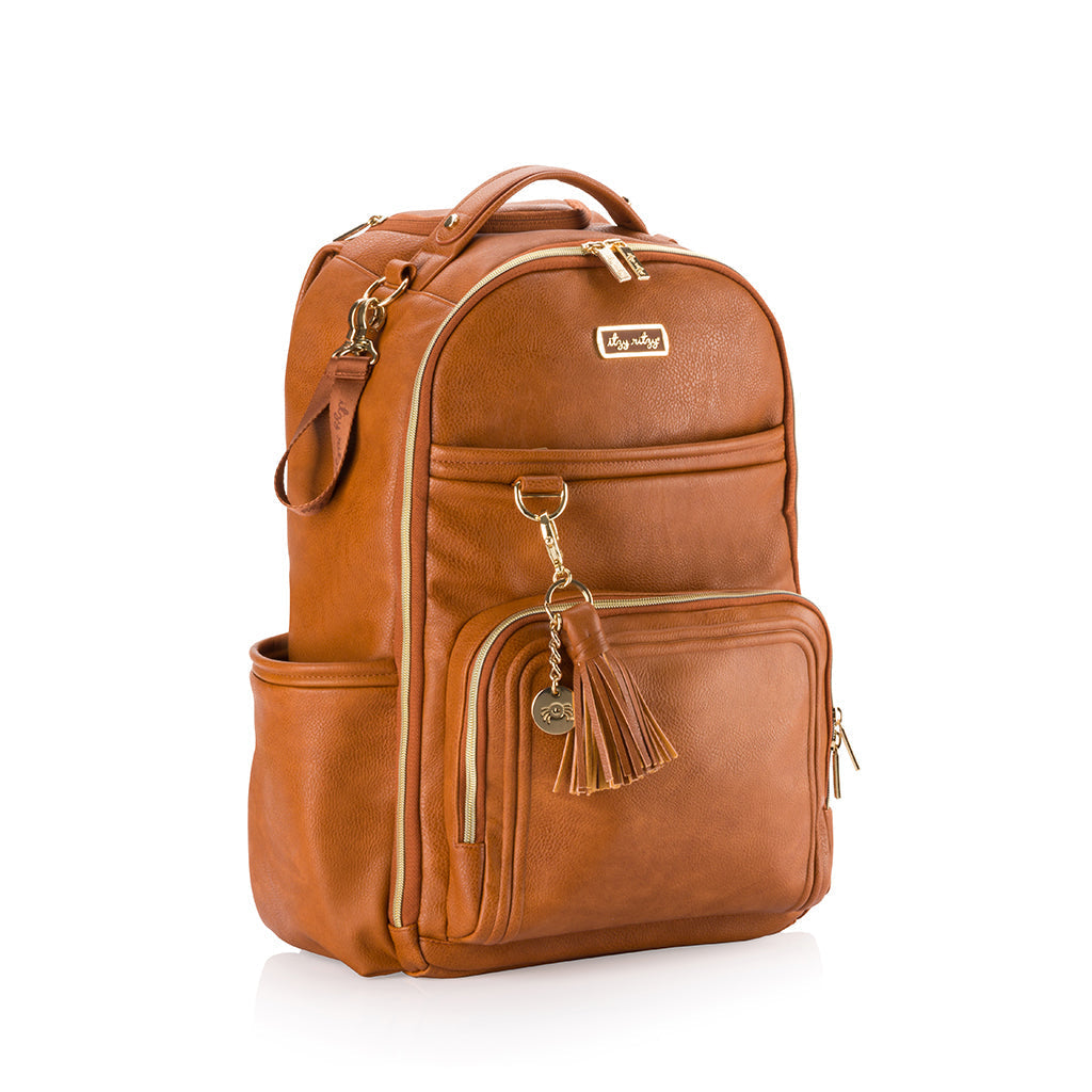 Boss Plus Large Diaper Bag Backpack Diaper Bag Itzy Ritzy Cognac