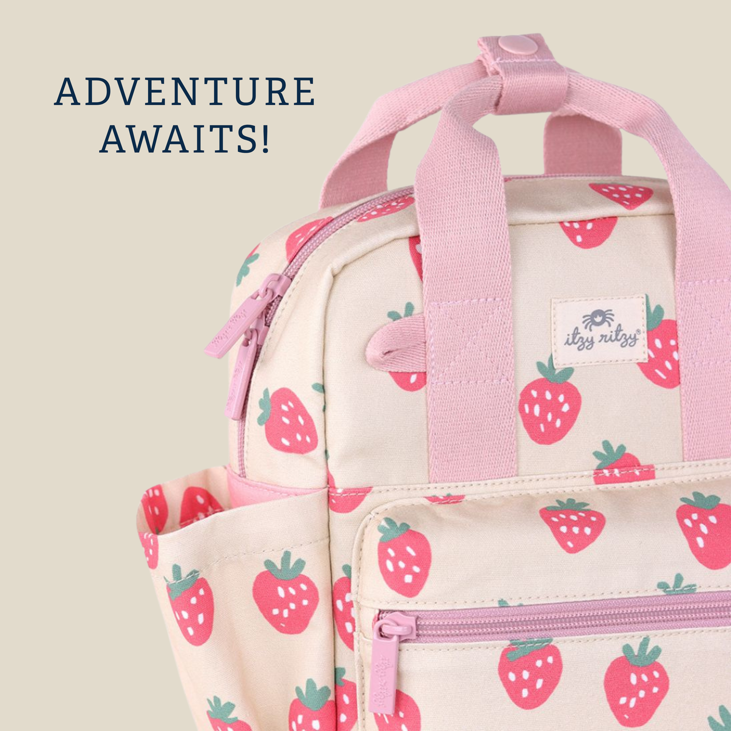 Itzy Bitzy Bag™ Toddler Nursery Backpack - Strawberry & Cream