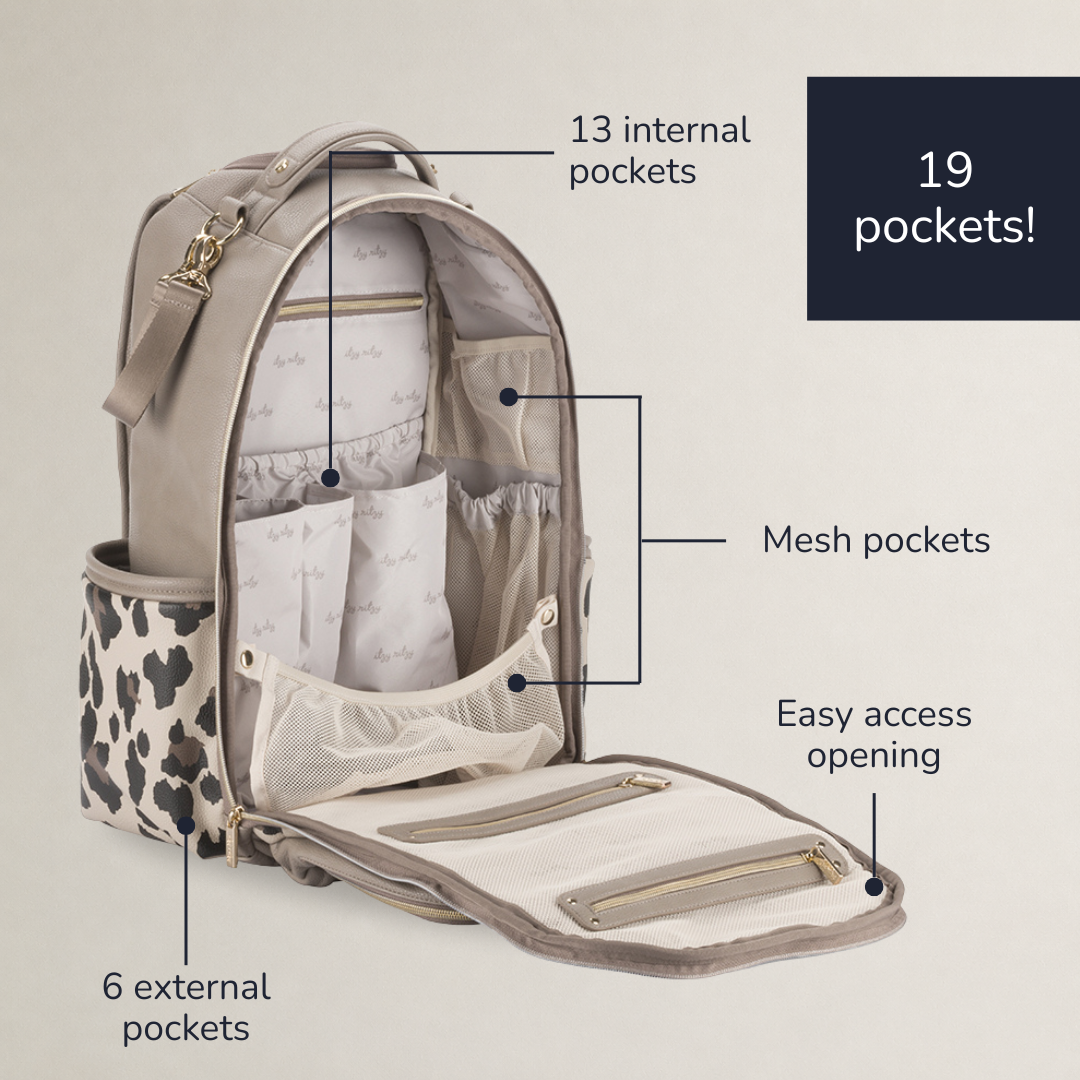 Boss Plus Large Diaper Bag Backpack Diaper Bag Itzy Ritzy Leopard
