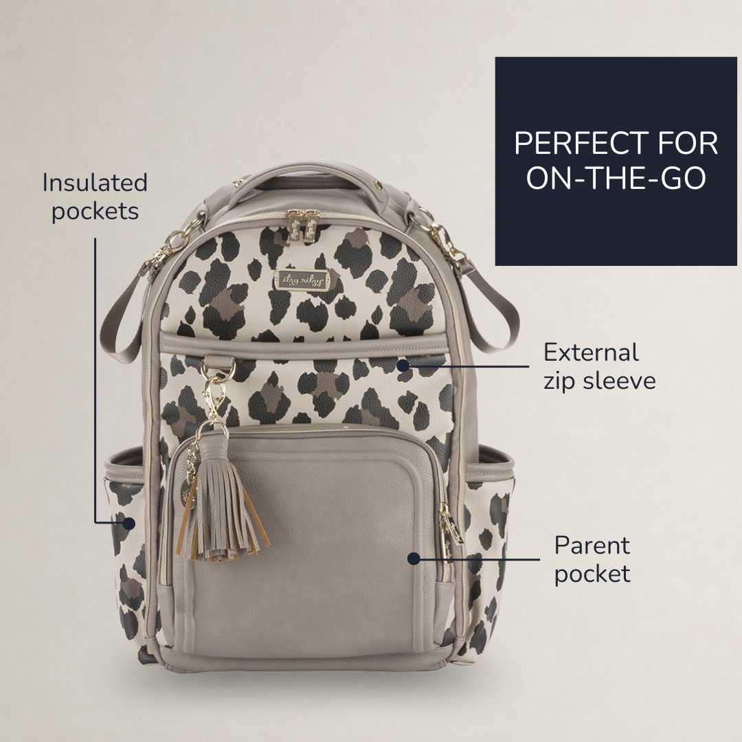 Boss Plus Large Diaper Bag Backpack Diaper Bag Itzy Ritzy Leopard