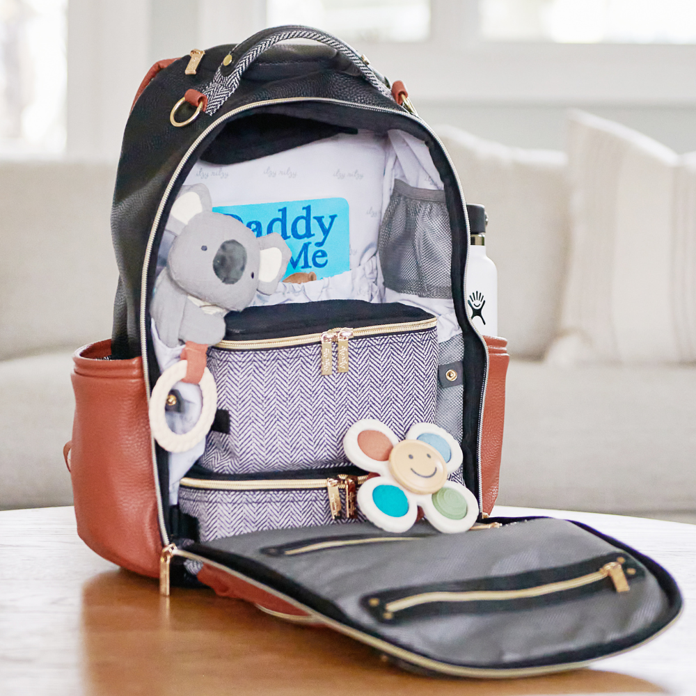 Boss Plus Large Diaper Bag Backpack Diaper Bag Itzy Ritzy Coffee Cream