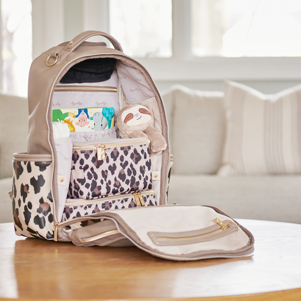 Boss Plus Large Diaper Bag Backpack Diaper Bag Itzy Ritzy Leopard