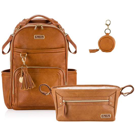 New Parent Organisation Essentials Bundle Itzy Ritzy Cognac