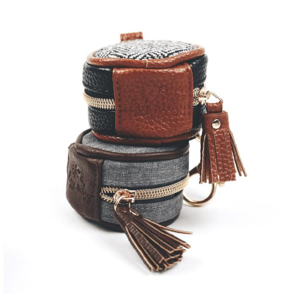 Diaper Bag Charm Pod Charms ItzyRitzy Coffee Cream Handsome Heather Grey